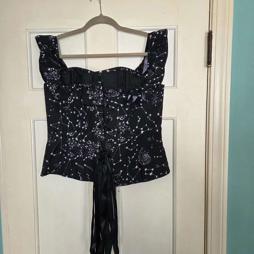 Corset Story Black Off Shoulder Constellation Print Corset Top (UK 20, US 14) - Picture 3 of 5